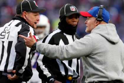 Footage of McDermott throwing shades on the ref Bills one of most penalized teams in 2025,opponents among least IMG 4189